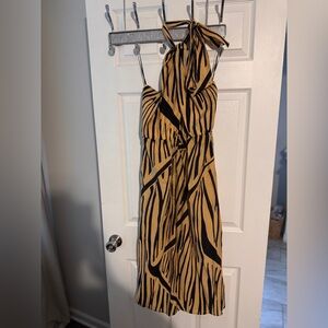 H&M Black and Tan Halter Sundress Resort Wear